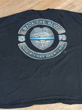 Gildan Black "Back The Blue" Police Shield Short Sleeve Tee
